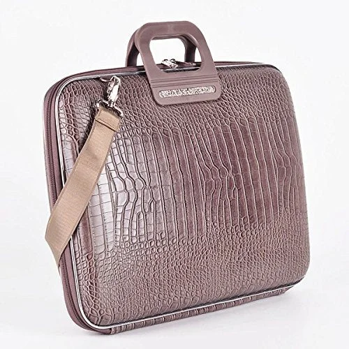 versatile briefcase for tech professionals with laptop sleeve -Cocco Bombata Siena Briefcase For 17 Inches - Taupe