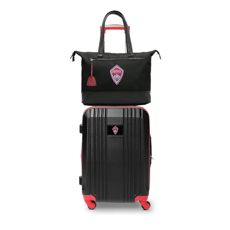 suitcase with top-tier design-Colorado Rapids Tote Bag and Luggage Set -RED