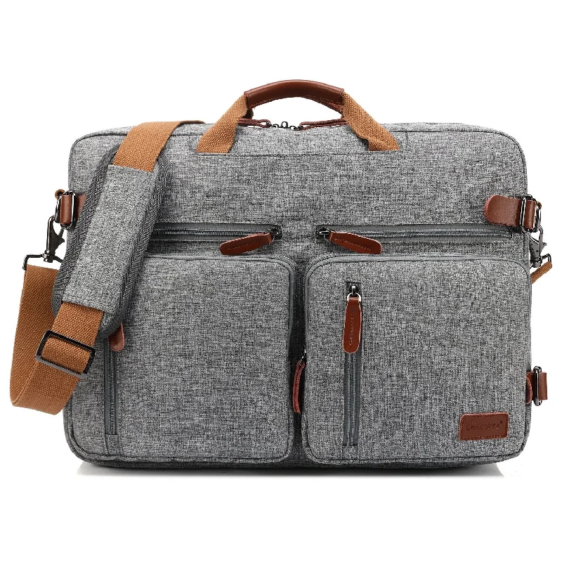 ergonomic briefcase with padded shoulder strap -CoolBELL Convertible Backpack Messenger Bag Shoulder Bag Laptop Case Handbag Business Briefcase Multi-Functional Travel Rucksack Fits 15.6 Inch Laptop for Men/Women (Grey)