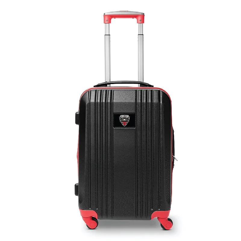 suitcase for quick getaways-D.C. United 21" Two-Tone Carry On Spinner Luggage- RED