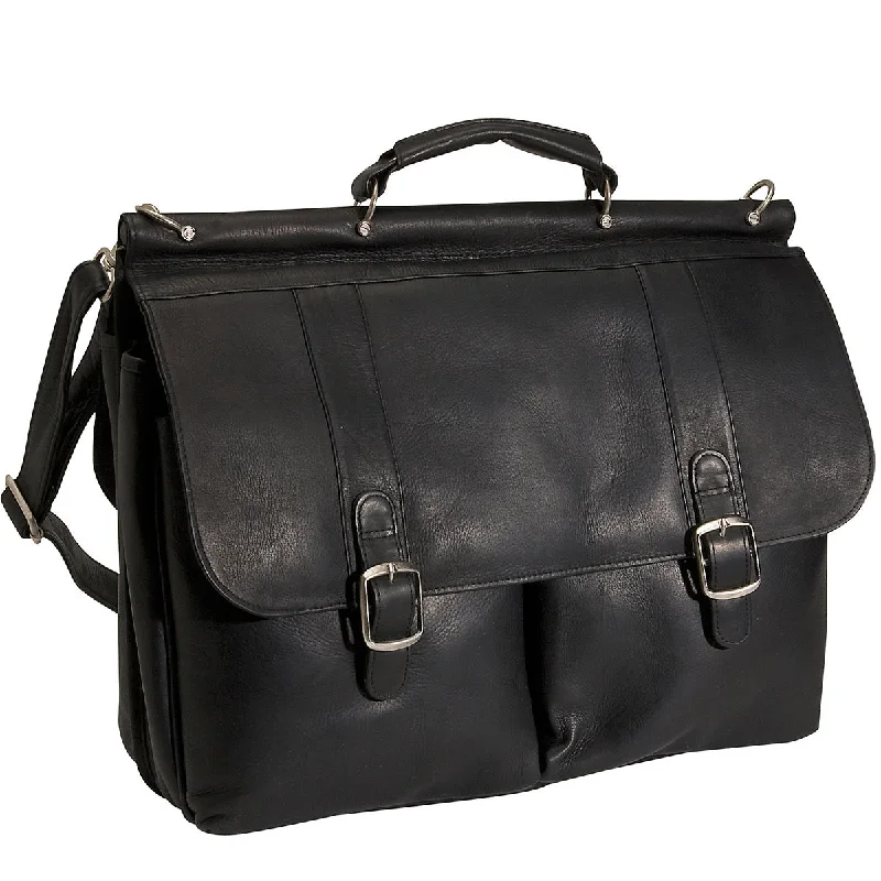 functional business briefcase with secure locking mechanisms -David King Dowel Laptop Leather Briefcase