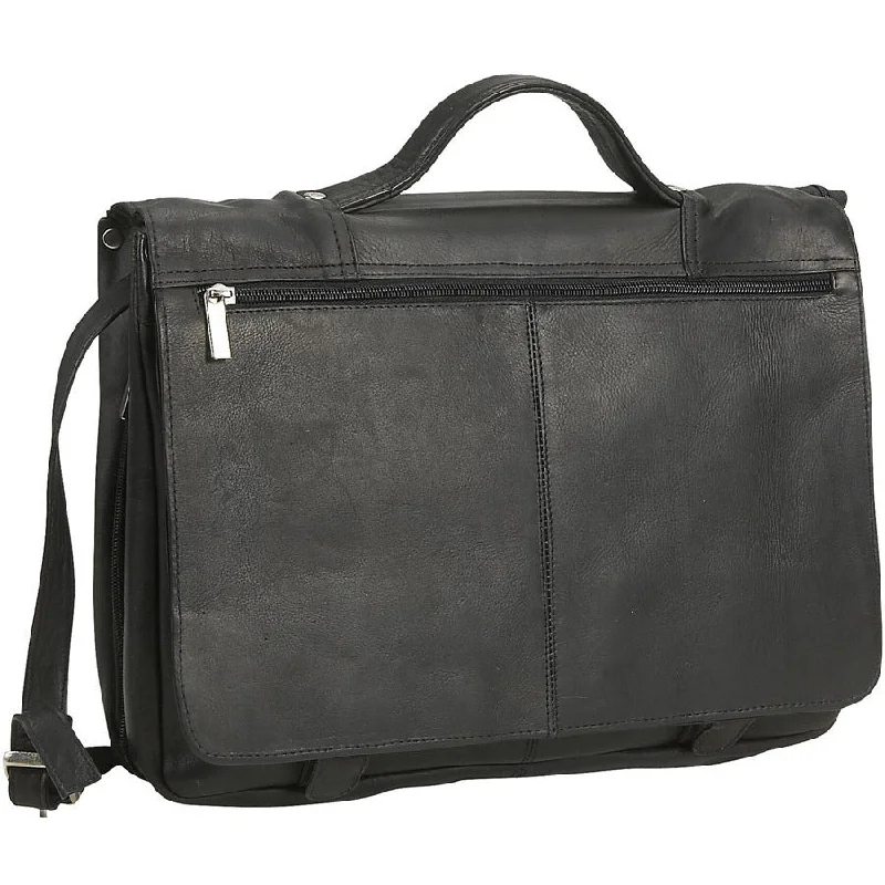 eco-friendly briefcase made with recycled materials -David King Expandable Leather Briefcase