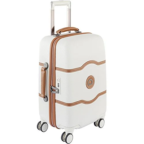 suitcase for tropical beach vacations-Delsey Luggage Chatelet Hard+ 21 Inch Carry On 4 Wheel Spinner, Champagne