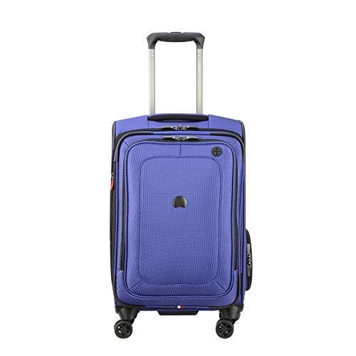 suitcase for sophisticated travel-Delsey Luggage Cruise Lite Softside Carry-On Exp. Spinner Suiter Trolley, Blue