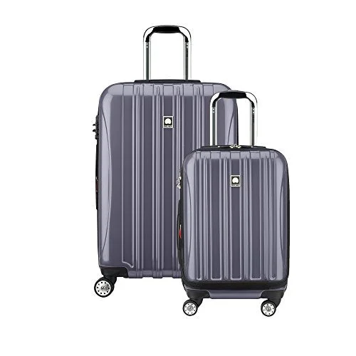 suitcase for maximum durability under stress-Delsey Luggage Helium Aero Spinner Luggage Set (19"/25"), Titanium