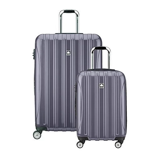 suitcase for quick getaways-Delsey Luggage Helium Aero Spinner Luggage Set (21"/29"), Titanium