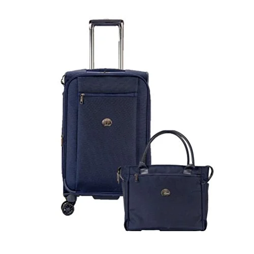 suitcase with sleek and sophisticated design-Delsey Luggage Montmartre 2 Piece Tote And 21 Inch Suitcase, Navy