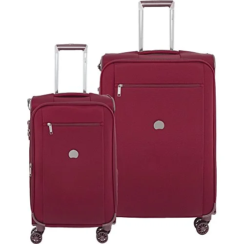 suitcase with easy-opening compartments-Delsey Luggage Montmartre+ 21" Carry On And 25" Lug, Bordeaux