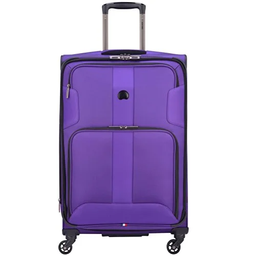 suitcase with maximum storage options-Delsey Luggage Sky Max 25" Expandable Spinner Upright, Purple