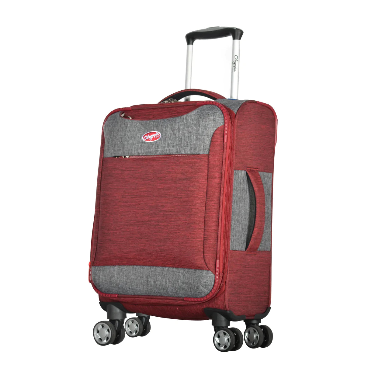 suitcase with soft and flexible exterior-FINAL SALE - Olympia Denim 22” Carry-On Softside Spinner (Red)- OE-2621- $59.99