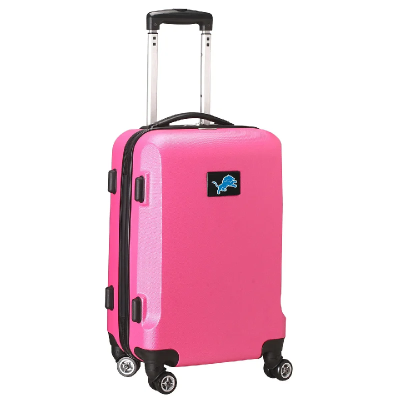 suitcase for well-planned journeys-Detroit Lions 20" Pink Domestic Carry-on Spinner