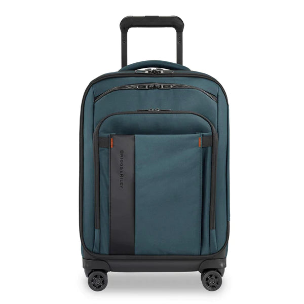 suitcase with organized tech gear compartments-Briggs & Riley ZDX DOMESTIC 22" CARRY-ON EXPANDABLE SPINNER OCEAN