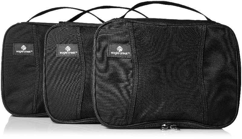 suitcase for business conference trips-Eagle Creek Pack-It Half Cube Packing Set, Black, Set of 3