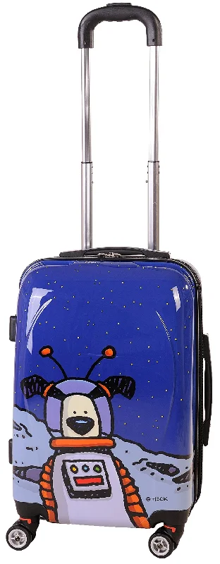 suitcase with spacious packing options-Ed Heck Moon Dog Hardside Spinner Luggage 21 Inch, True Blue, One Size