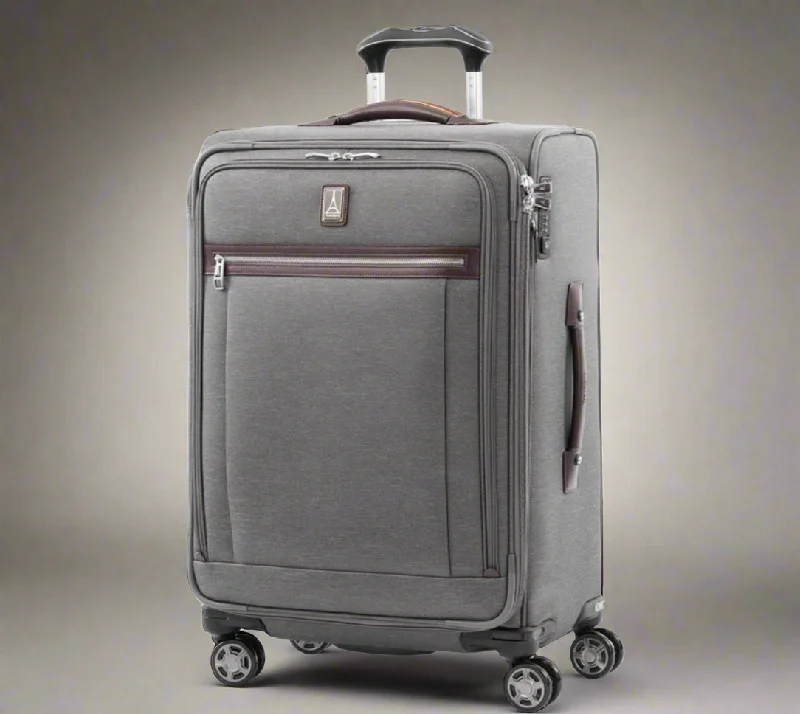 suitcase with smooth navigation wheels-Travelpro Platinum® Elite 25” Medium Checked Softsided Expandable Spinner- 4091865