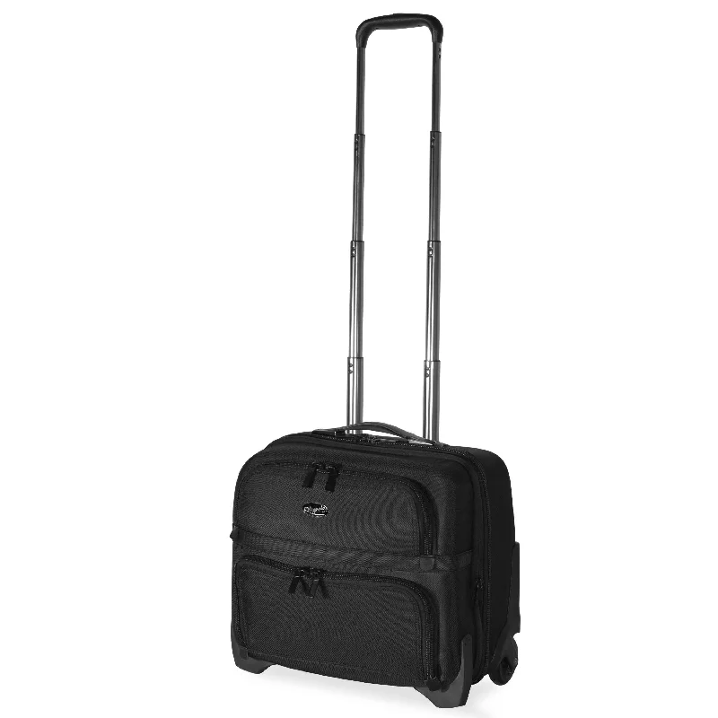 suitcase with additional zipper compartments-On Sale- Olympia Elite 2-Wheeled Rolling Business Case - RT-1800- $89.99