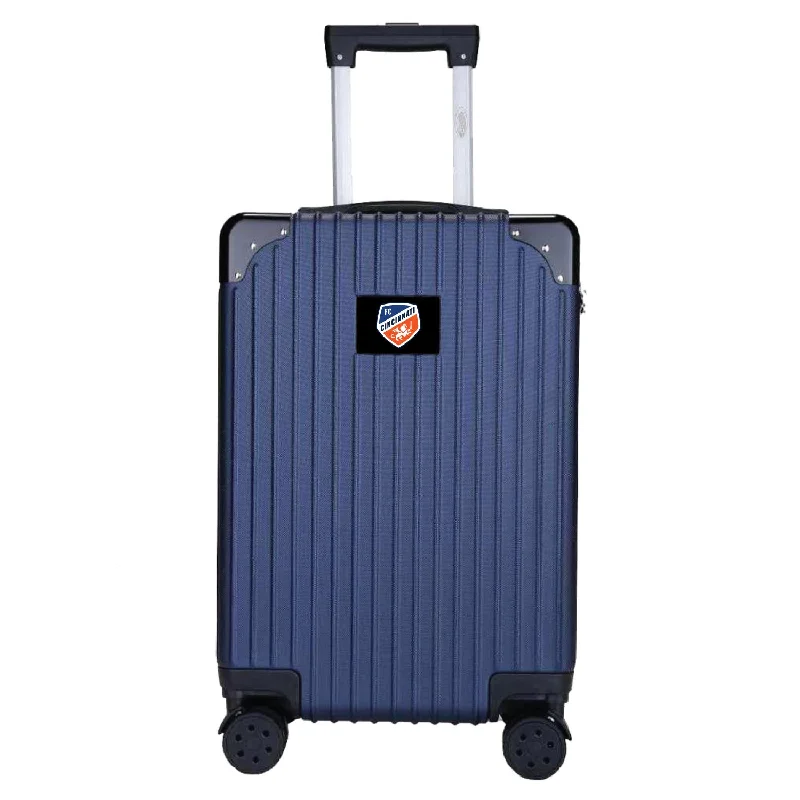 suitcase with detachable compartments-FC Cincinnati 21" Exec 2-Toned Carry On Spinner -NAVY