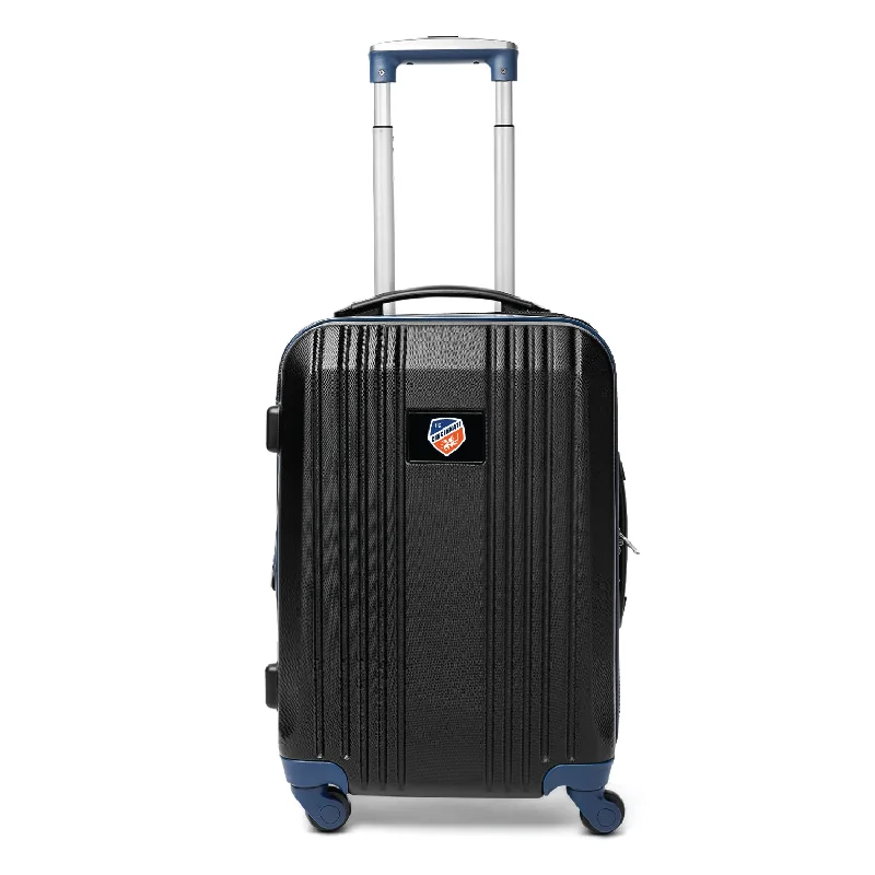 suitcase with lightweight yet sturdy frame-FC Cincinnati 21" Two-Tone Carry On Spinner Luggage- NAVY