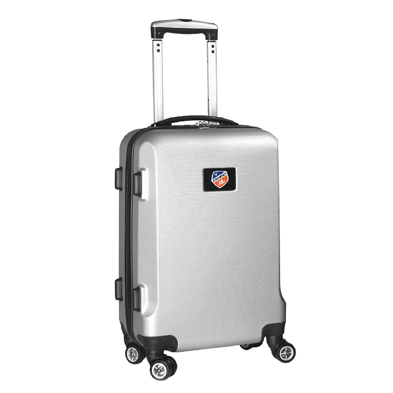 suitcase with adjustable handle lengths-FC Cincinnati 21" Carry-On Hardcase Spinner- Silver