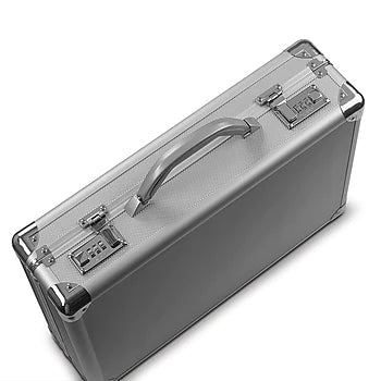 business briefcase with exterior access for laptop -Solo Fifth Avenue Attache Hardsided Briefcase (Silver)