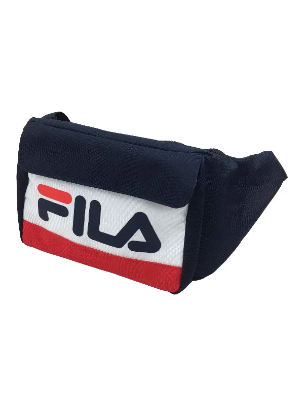 suitcase for business class travelers-Fila Lindon Waist Cross Over Bag in Peacoat/White/Chinese Red