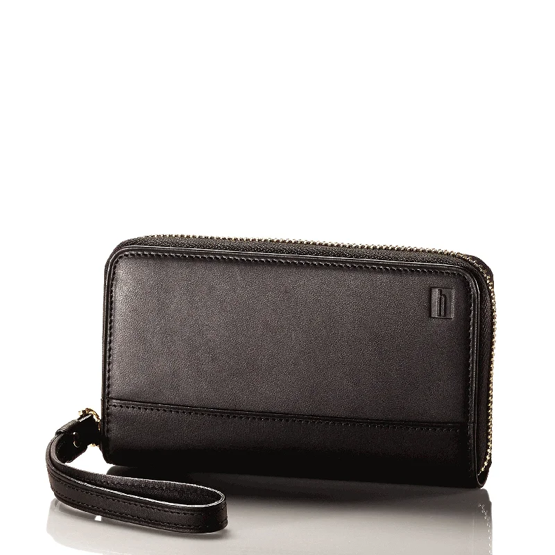 suitcase with custom compartments-Hartmann Belting Wristlet Heritage Black