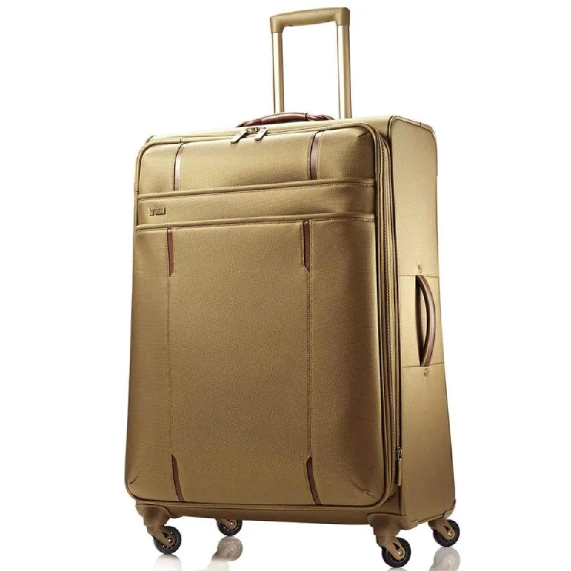 suitcase with built-in power supply-Hartmann Lineaire Long Journey Expandable Spinner, Khaki, One Size