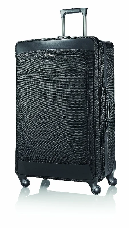 suitcase with all-season weatherproof design-Hartmann Luggage Intensity Belting Mobile Traveler EXP Spinner 30, Black, One Size