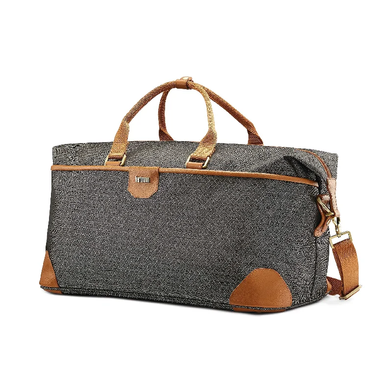 suitcase with top-quality zippers-Hartmann Luxe, Walnut Brown Jacquard