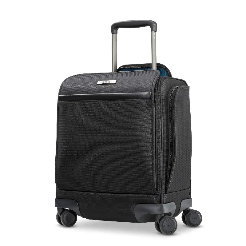 suitcase with lightweight yet sturdy frame-Hartmann Metropolitan 2 Underseat Carry On Spinner, Deep Black