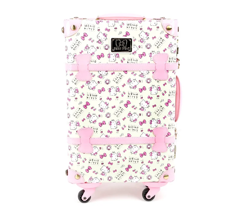 suitcase with internal dividers for packing-Hello Kitty 19" Steamer Trunk Suitcase: Pink