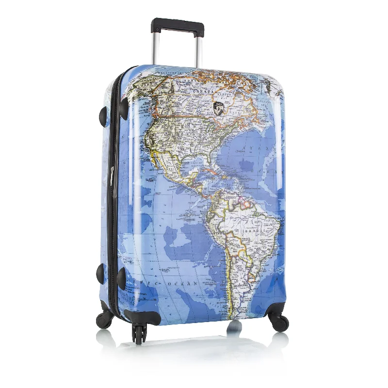 suitcase for convenient traveling with pets-Heys America Explore 30" Spinner - Maps