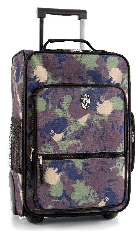 suitcase for organizing travel documents-Heys America kids Softside 18" Upright Carry-On Wheeled Luggage (Camo)