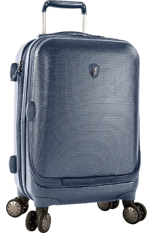 suitcase with high-visibility design-Heys America Portal SmartLuggage 21" Carry-On Spinner Luggage (One Size, Slate Blue)