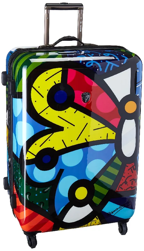 suitcase with built-in power bank-Heys America Unisex Britto Butterfly 30" Spinner Multi Suitcase