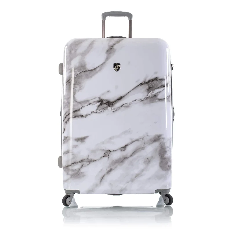 affordable suitcase for students-Heys America Unisex Carrara Marble 30" Spinner White One Size