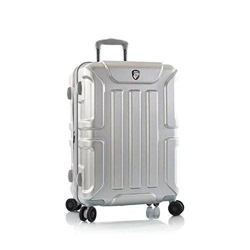 suitcase with multi-directional wheel design-Heys America Unisex Commander Expandable 26" Spinner Silver One Size