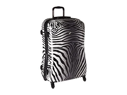 suitcase with adjustable handle-Heys America Unisex Zebra Equus 30" Spinner Black/White One Size