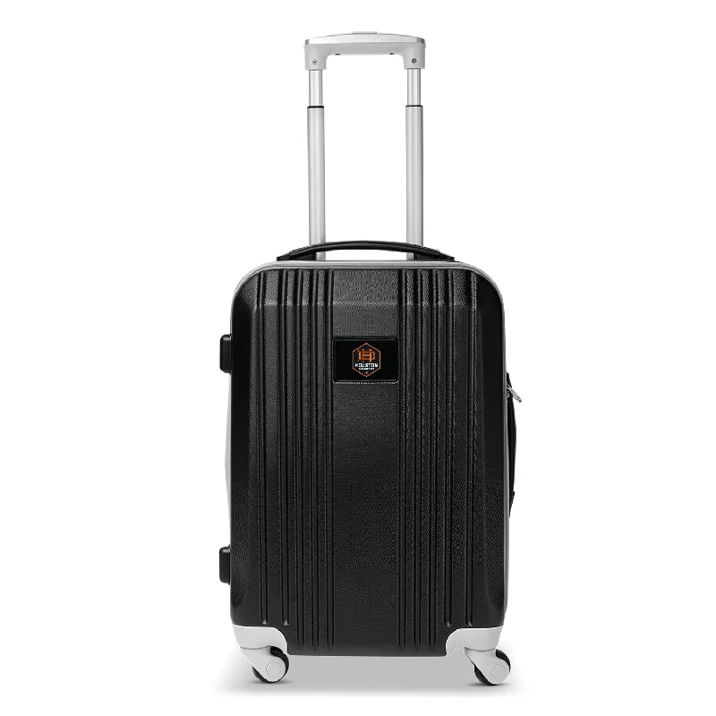 suitcase for short weekend travel-Houston Dynamo FC 21" Two-Tone Carry On Spinner Luggage- GRAY