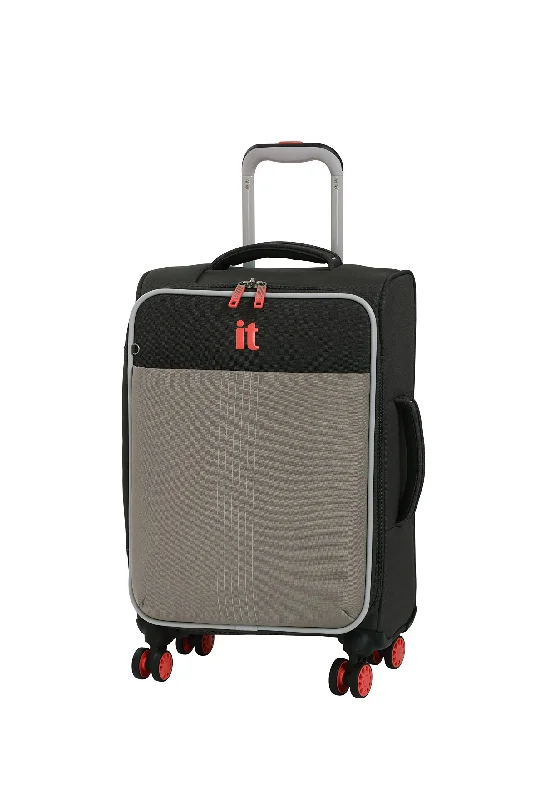 suitcase with spacious packing options-it luggage 21.5" Filament 8-Wheel Carry-on, Grey Rhapsody