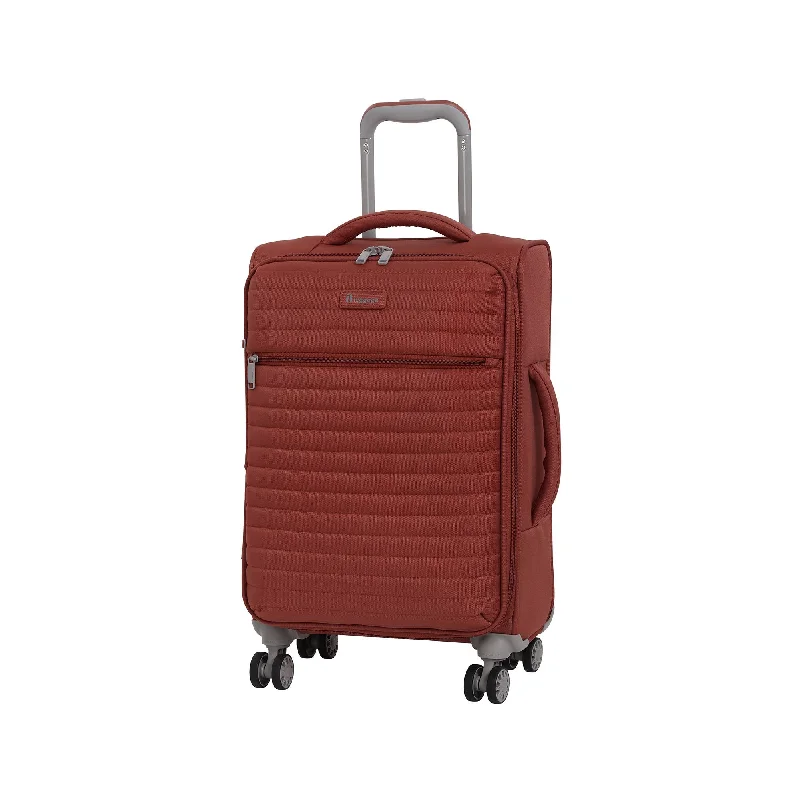 suitcase with best roller system-it luggage 21.5" Quilte Lightweight Carry-on, Burnt Brick