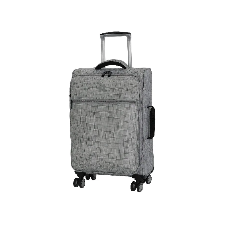 suitcase with built-in organization tools-it luggage 21.5" Stitched Squares Lightweight Case, Flint Grey