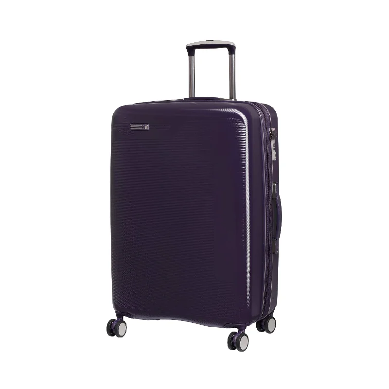 suitcase for eco-friendly travel-IT Luggage 27.2" Signature 8-Wheel Hardside Expandable Spinner, Black Cordial - Purple