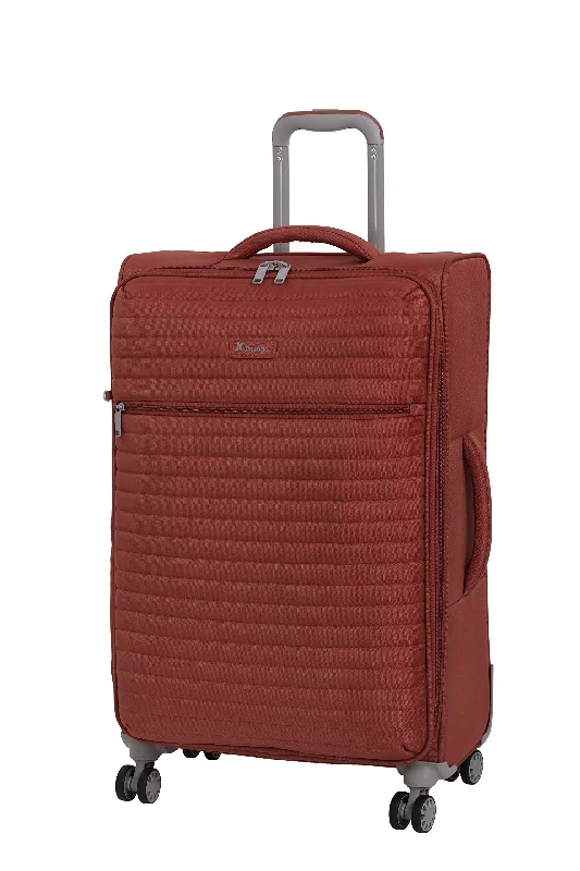 suitcase with built-in power supply-it luggage 27.4" Quilte Lightweight Spinner, Burnt Brick