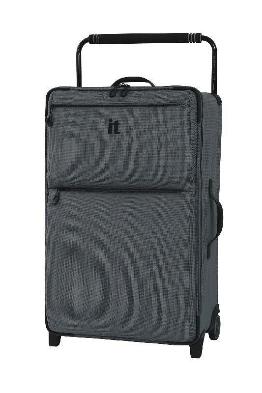 suitcase for road trips and adventures-IT Luggage 29.6" World's Lightest Los Angeles 2 Wheel, Charcoal Grey