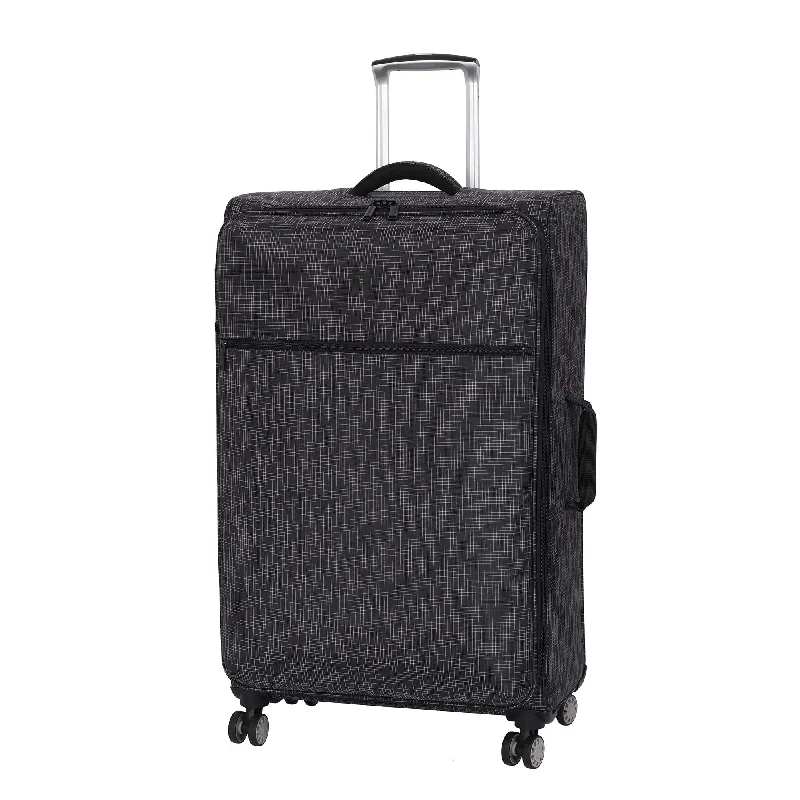 suitcase with mesh storage pockets-it luggage 30.5" Stitched Squares Lightweight Case, Black