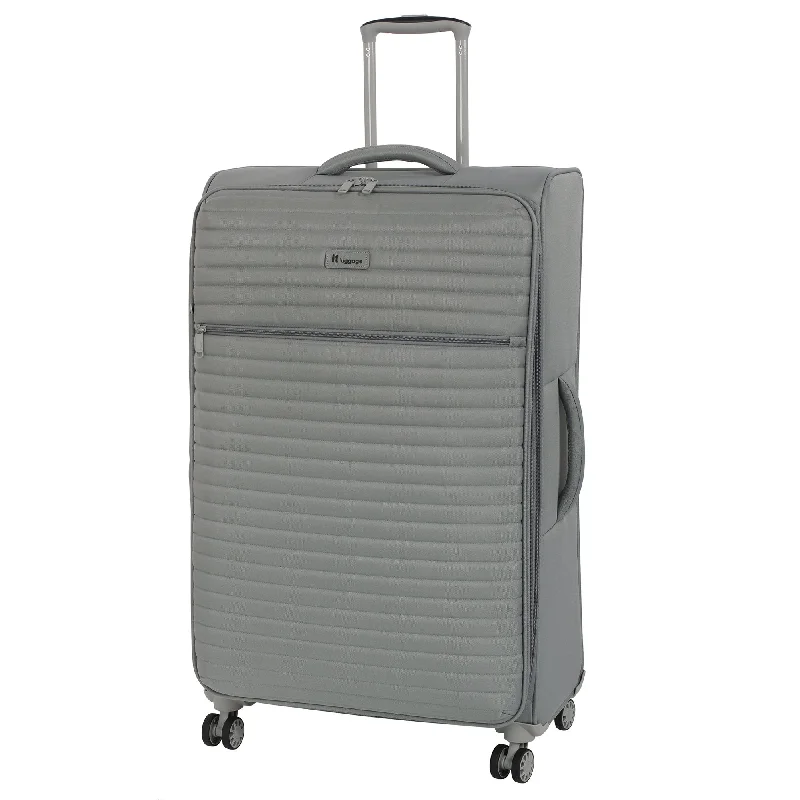 suitcase with expandable side panels-it luggage 31.3" Quilte Lightweight Expandable Spinner, Flint Grey