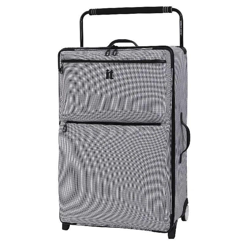 suitcase for lightweight but durable packing-IT Luggage 32.7" World's Lightest Los Angeles 2 Wheel, Black/White