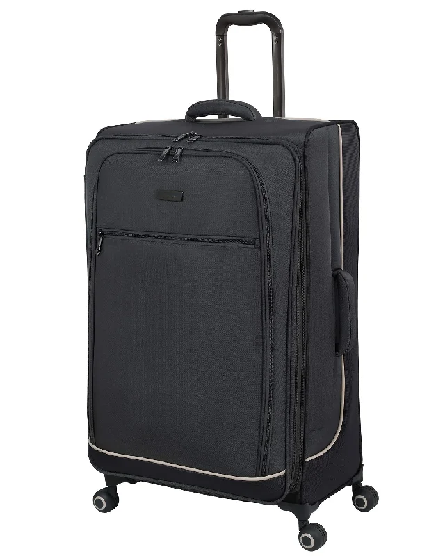 suitcase with exterior pockets for easy access-it luggage 32" Encircle Softside Expanable Spinner, Charcoal Grey/Smoked Pearl