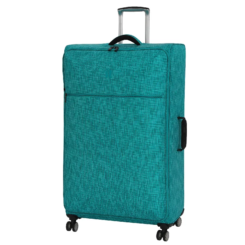 suitcase for year-round travel-it luggage 34.4" Stitched Squares Lightweight Case, Aqua Blue